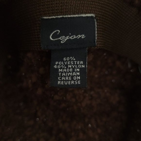 Cejon Brown Nubby Shaggy Sparkle Bucket Hat Floral Blossom One Size Festival Y2K - Picture 12 of 12